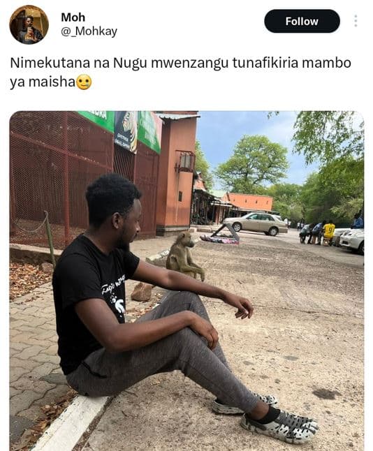 Moh _mohkay follow nimekutana na nugu mwenzangu tunafikiria mambo ya maisha