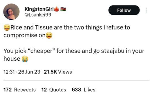 Kingstongirl lsankeigg follow rice and tissue are the two things refuse to compr