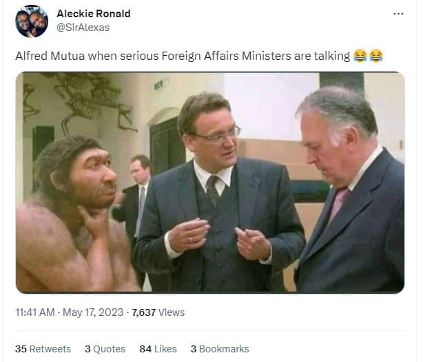 Aleckie ronald siralexas alfred mutua when serious foreign affairs ministers are
