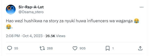 Sirrapalot osama_otero hao wezi hushikwa na story za nyuki huwa influencers wa w
