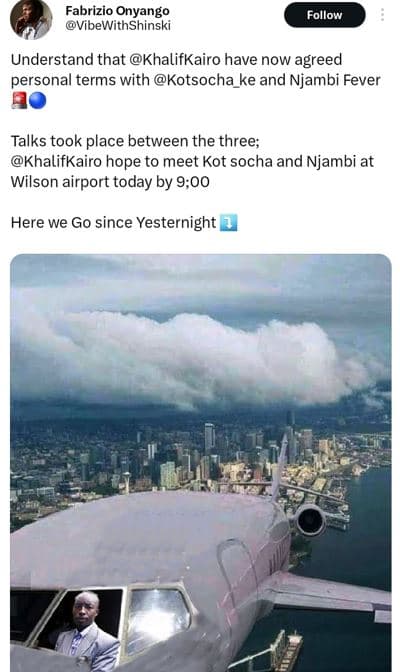 Fabrizio onyango vibewithshinski follow understand that khalifkairo have now agr