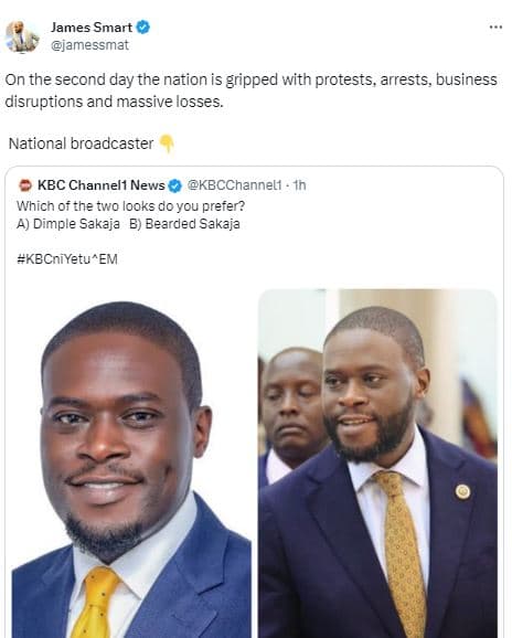 James smart jamessmat on the second day the nation is gripped with protests, arr