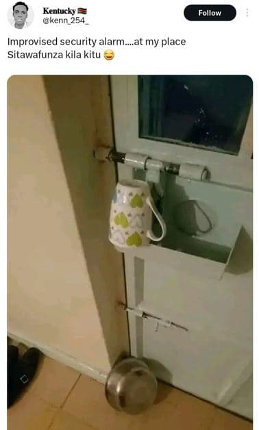 Kentucky kenn 254 follow improvised security alarm_at my place sitawafunza kila