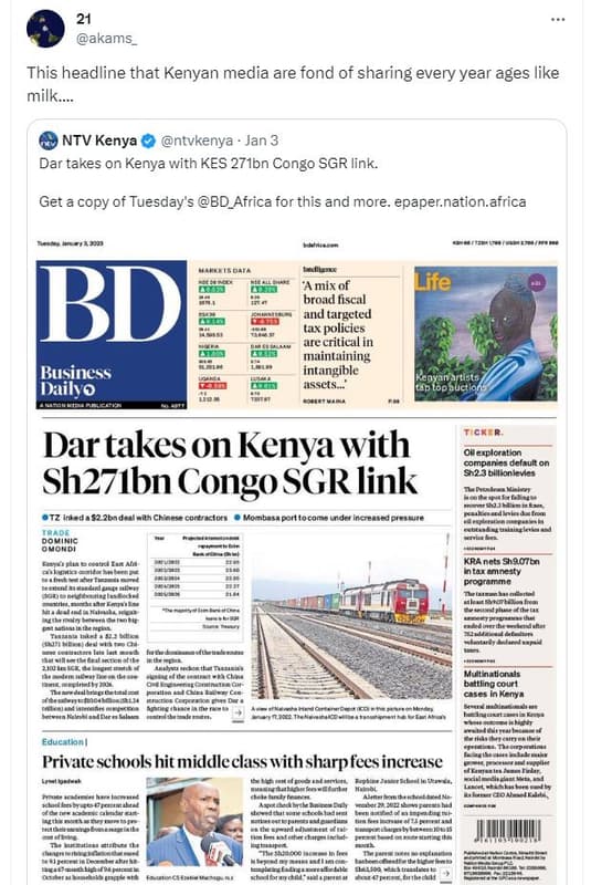 Akams _ this headline that kenyan media are fond of sharing every year ages like