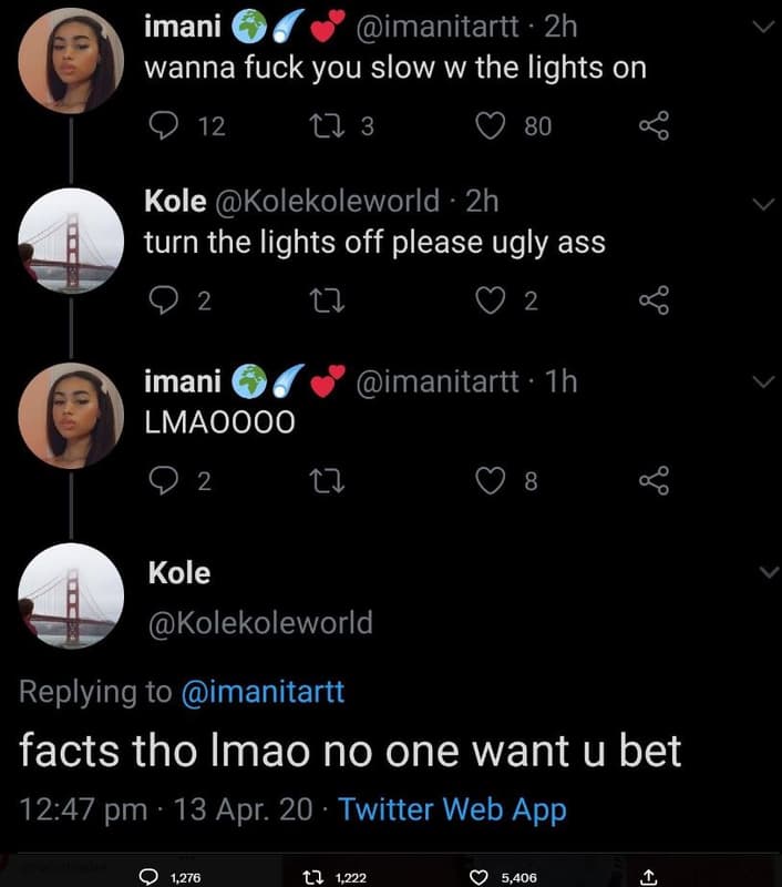 Imani imanitartt 2h wanna fuck you slow w the lights on 12 17 3 80 kole kolekole