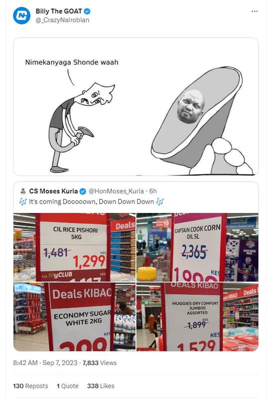 Billy the goat crazynairobian nimekanyaga shonde waah cs moses kuria honmoses_ku