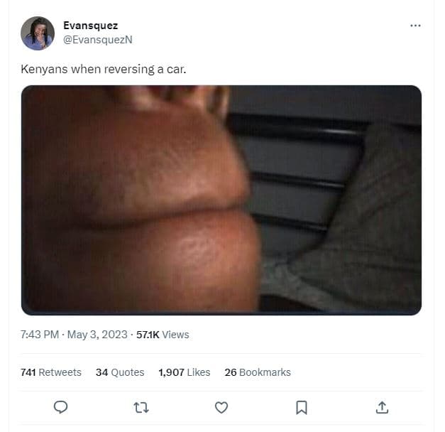 Evansquez evansquezn kenyans when reversing a car. 7.43 pm may 3, 57.1k views 74