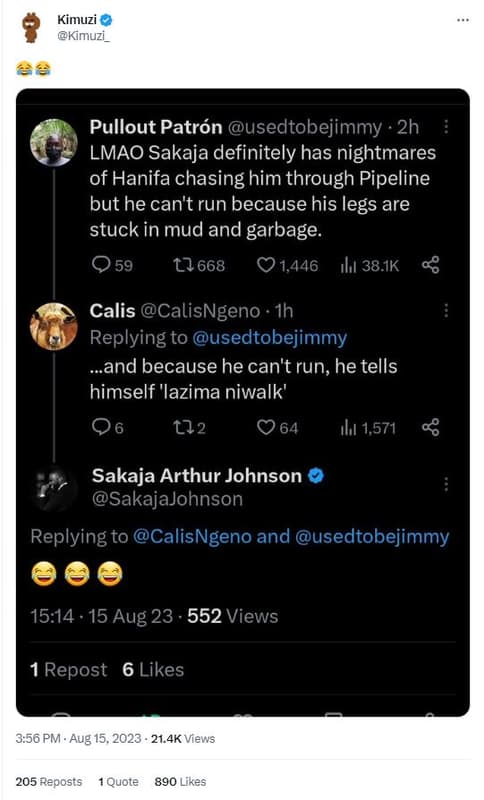 Kimuzi kimuzi_ 82 pullout patrón usedtobejimmy 2h lmao sakaja definitely has nig