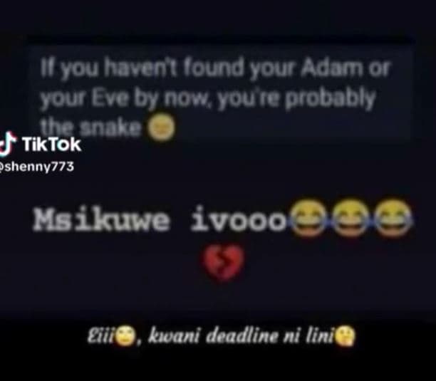 Ivou havent lound vour adam 0 vour evo by now voute probably aanalo j tiktok she