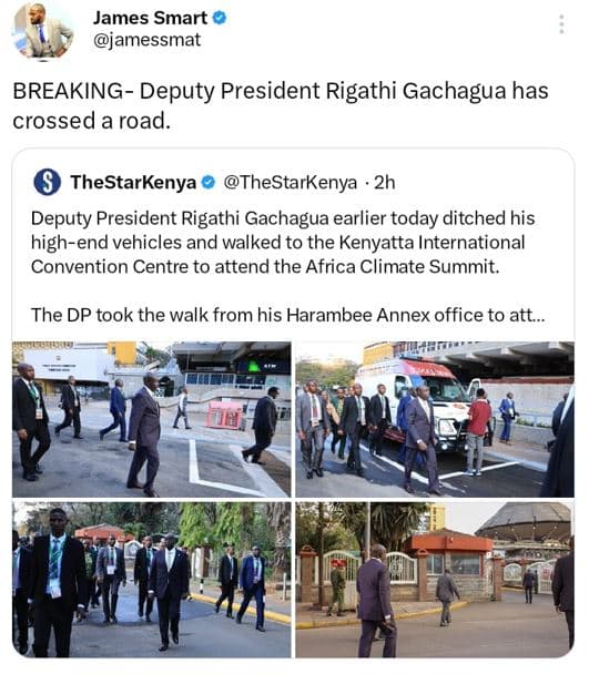 James smart jamessmat breaking deputy president rigathi gachagua has crossed a r