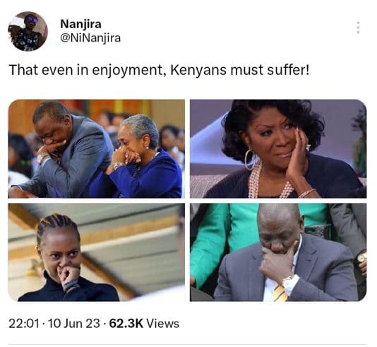 Nanjira ninanjira that even in enjoyment kenyans must suffer! 22.01 . 10 jun 23