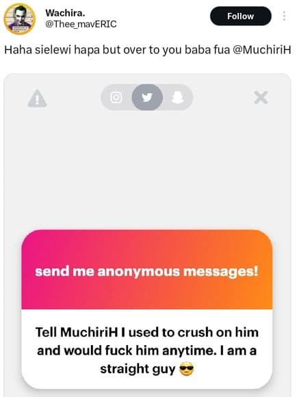 Wachira_ thee_maveric follow haha sielewi hapa but over to you baba fua muchirih