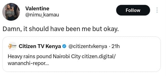 Valentine nimu_kamau follow damn it should have been me but okay citizen tv keny