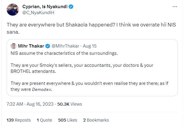 Cyprian is nyakundi c_nyakundih they are everywhere but shakaola happened? think