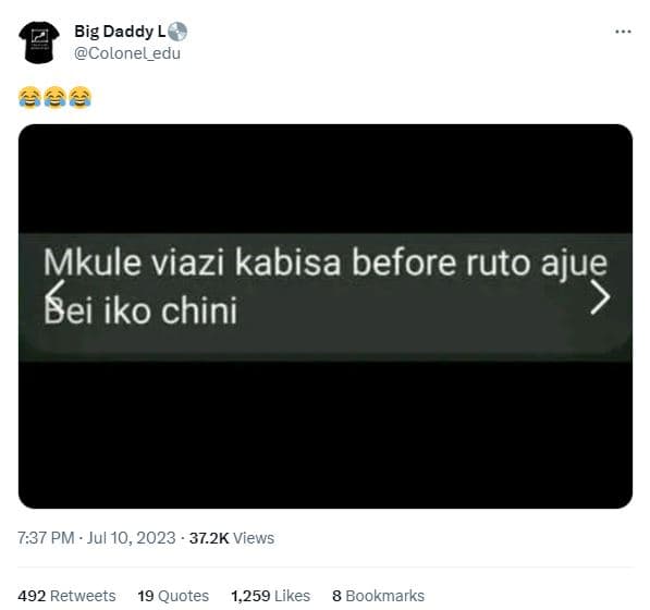 Big daddy lq colonel_edu ge4 mkule viazi kabisa before ruto ajue éei iko chini 7