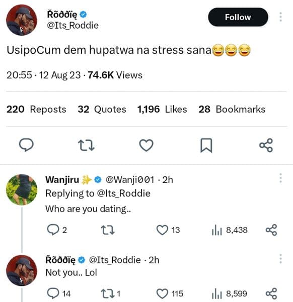 Rãddię its_roddie follow usipocum dem hupatwa na stress sana 20.55 12 aug 23 74.