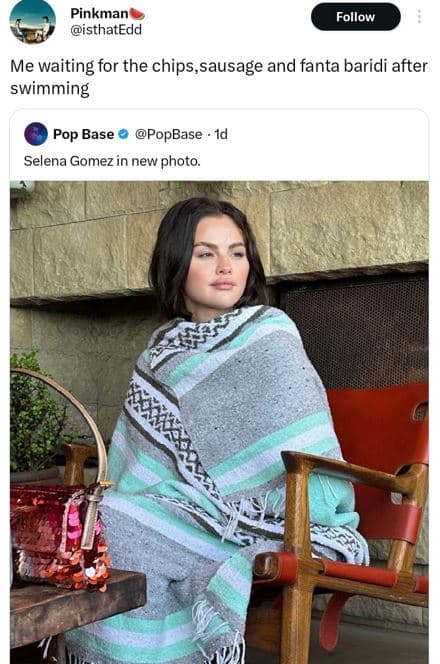 Pinkman isthatedd follow me waiting for the chips,sausage and fanta baridi after