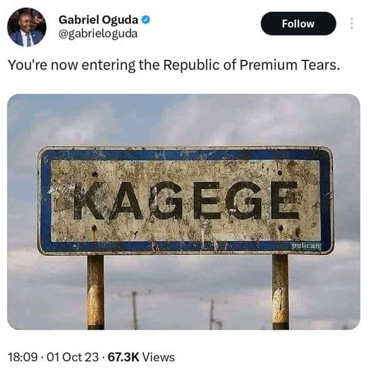 Gabriel oguda gabrieloguda follow you're now entering the republic of premium te