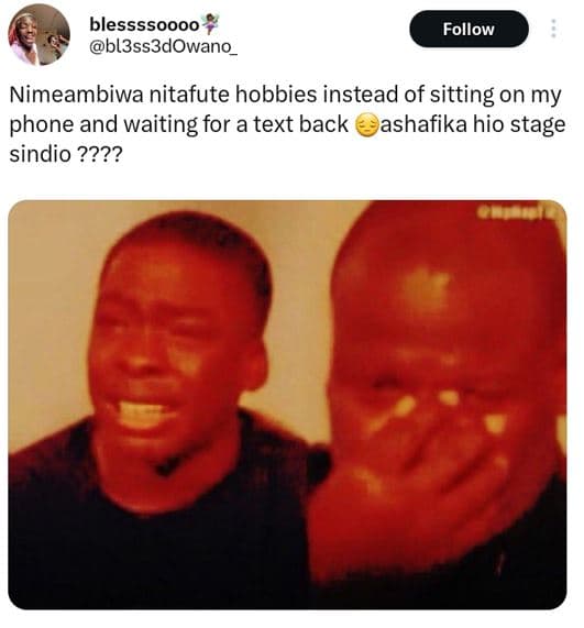 Blessssoooo bl3ss3dowano follow nimeambiwa nitafute hobbies instead of sitting o