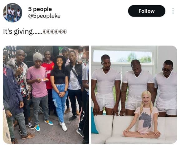 5 people 5peopleke follow it's giving. 90