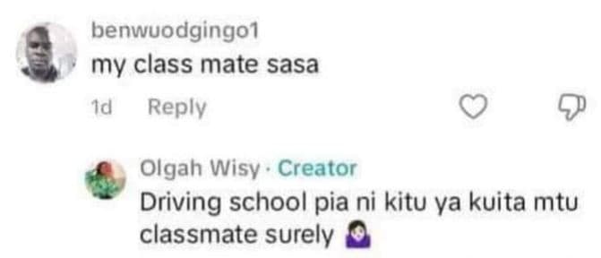 Benwuodgingo1 my class mate sasa id reply olgah wisy creator driving school pia