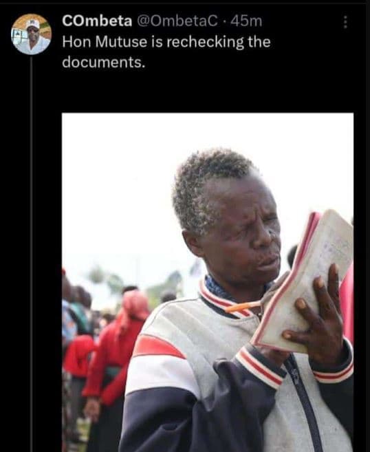 Combeta ombetac 45m hon mutuse is rechecking the documents.