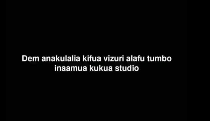 Dem anakulalia kifua vizuri alafu tumbo inaamua kukua studio