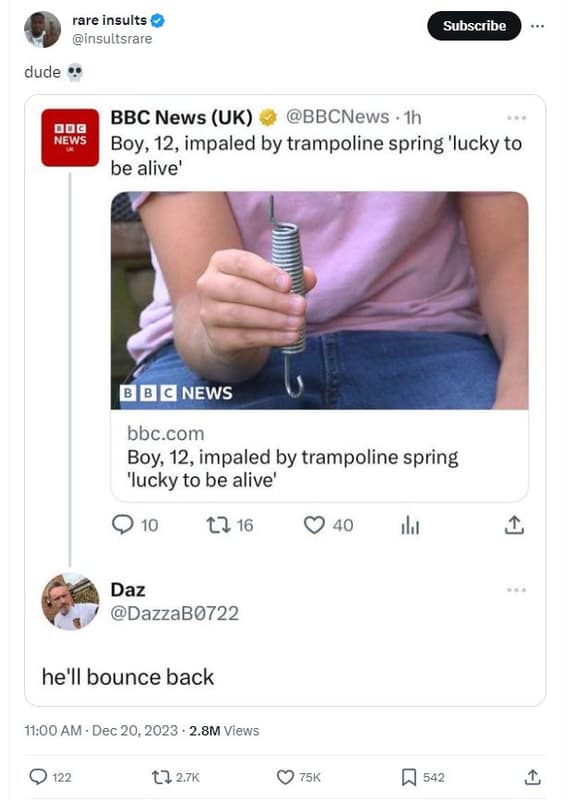 Rare insults insultsrare subscribe dude bbc news uk bbcnews ih 00q news boy 12,