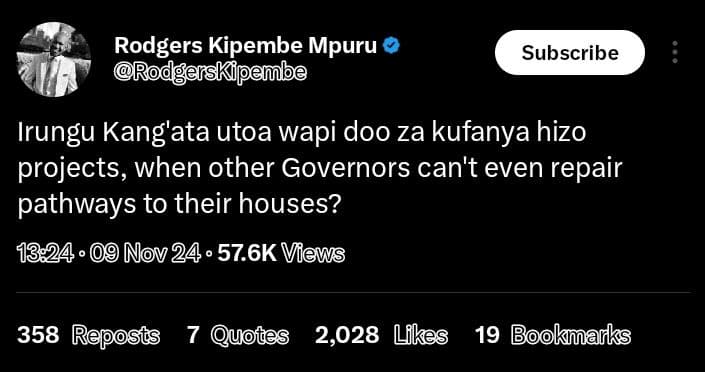 Rodgers kipembe mpuru ro ensk fpenbe subscribe irungu kang'ata utoa wapi doo za