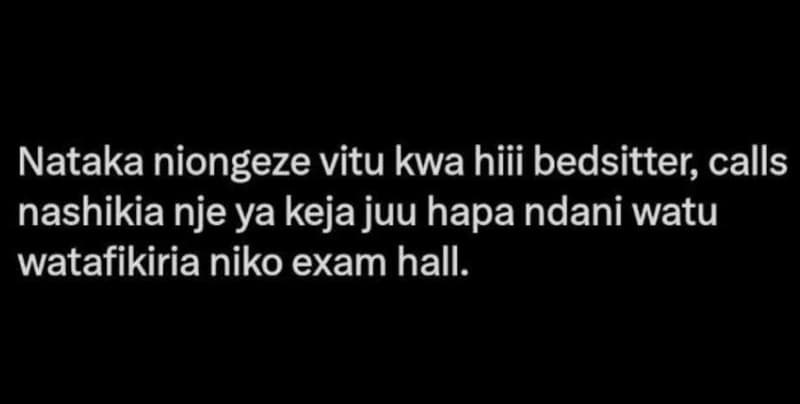 Nataka niongeze vitu kwa hiii bedsitter calls nashikia nje ya keja juu hapa ndan