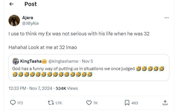 Post ajara joyale use to think my ex was not serious with his life when he was 3