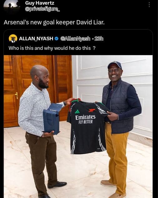 Guy havertz prfvateffgur arsenal's new goal keeper david liar. allan_nyash allan