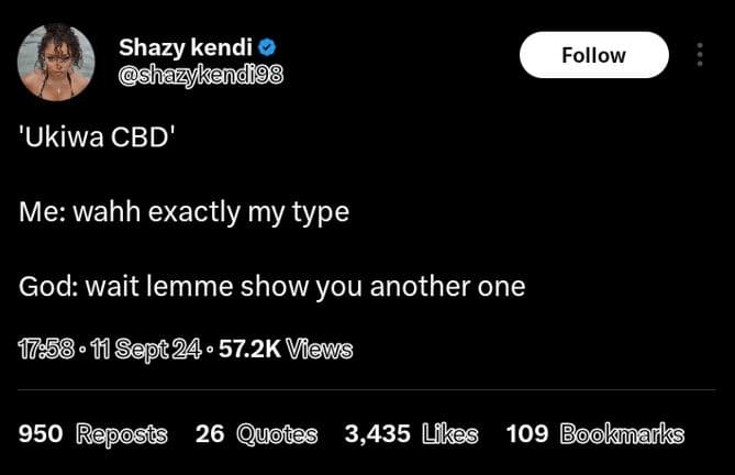 Shazy kendi shazykendg8 follow 'ukiwa cbd me wahh exactly my type god wait lemme
