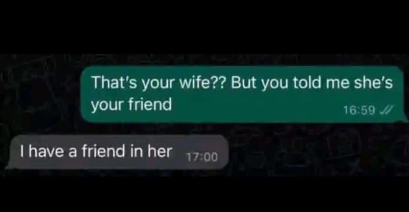 That's your wife?? but you told me she's your friend 1659 1have a friend in her