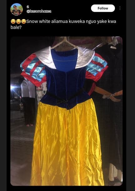 Follow xesoichuce snow white aliamua kuweka nguo yake kwa bale?