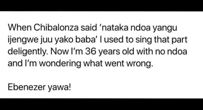 When chibalonza said 'nataka ndoa yangu ijengwe juu yako baba' used to sing that