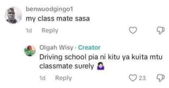 Benwuodgingol my class mate sasa id reply olgah wisy creator driving school pia