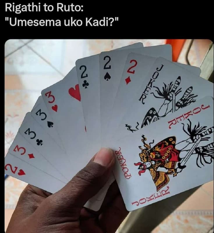 Rigathi to ruto umesema uko kadi? 2 2 2 3 3 zotsoc 3 2 a 8 n? 8 oylp