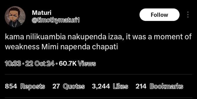 Maturi dmothymaguií follow kama nilikuambia nakupenda izaa, it was a moment of w