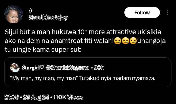 Follow alkimetojoy sijui but a man hukuwa 10 more attractive ukisikia ako na dem