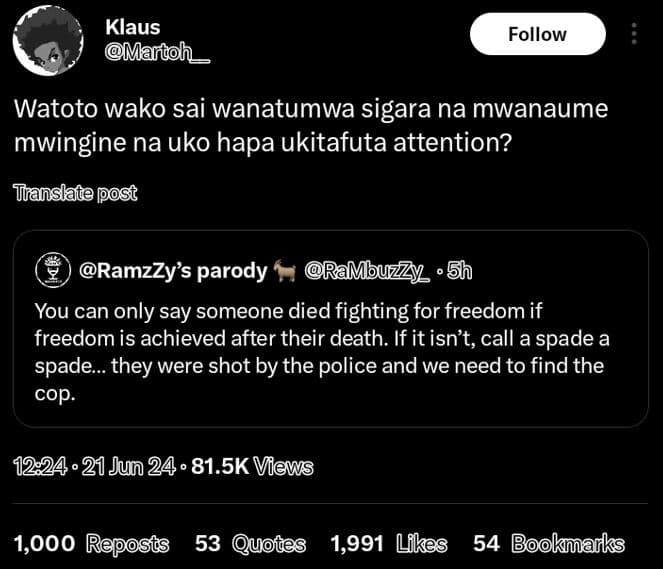 Klaus marcoh _ follow watoto wako sai wanatumwa sigara na mwanaume mwingine na u