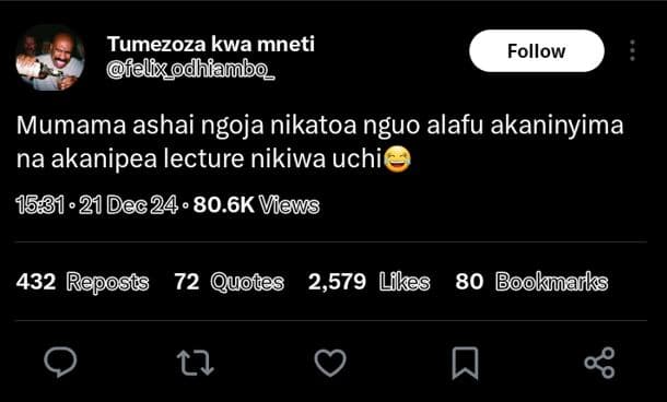 Tumezoza kwa mneti felixdhiambo follow mumama ashai ngoja nikatoa nguo alafu aka