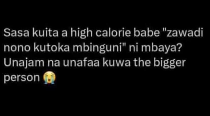 Sasa kuita a high calorie babe 8 'zawadi nono kutoka mbinguni ni mbaya? unajam n