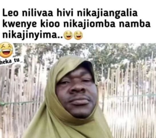 Leo nilivaa hivi nikajiangalia kwenye kioo nikajiomba namba nikajinyima . heka