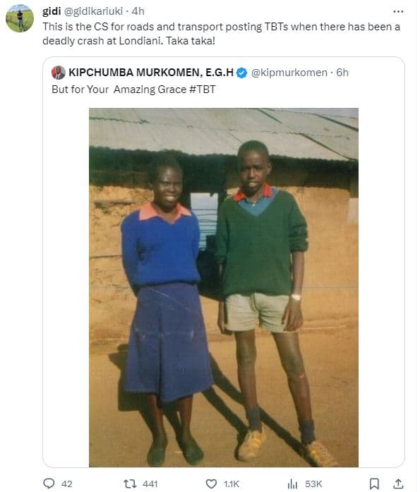 Gidi gidikariuki 4h this is the cs for roads and transport posting tbts when the