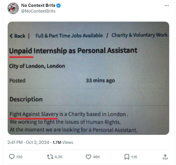 No context brits nocontextbrits back full part time jobs available charity volun