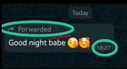 Today forwarded good night babe 18,27