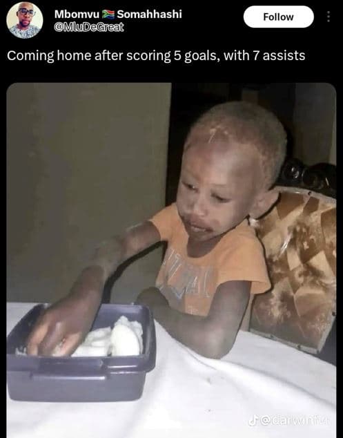 Mbomvu somahhashi mludagtcat follow coming home after scoring 5 goals, with 7 as