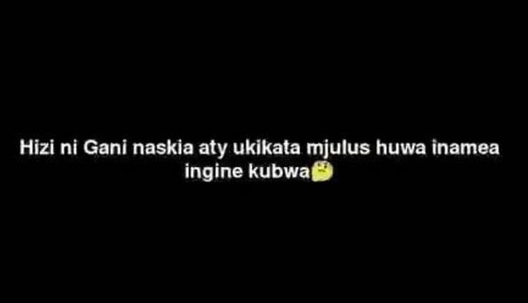 Hizi ni gani naskia aty ukikata mjulus huwa inamea ingine kubwa