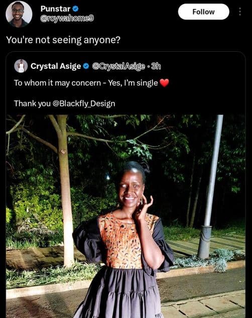 Punstar ymfhomg follow you're not seeing anyone? crystal asige giysualasige 3h t